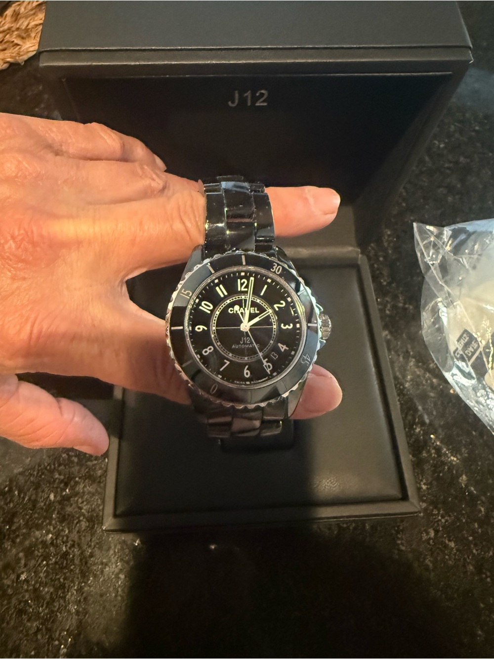 CHANEL J12 Glossy Black Ceramic Automatic Watch